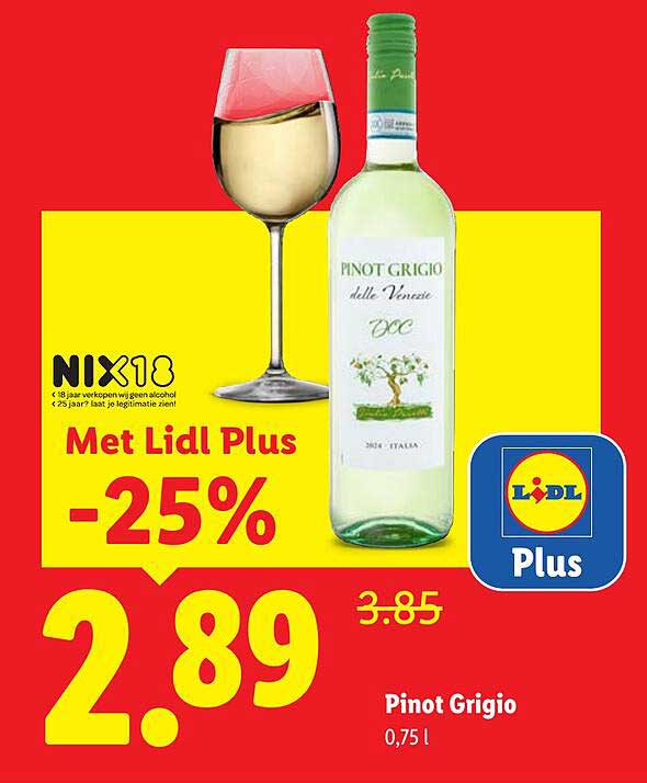 Pinot Grigio 0,75 l Met Lidl Plus -25%