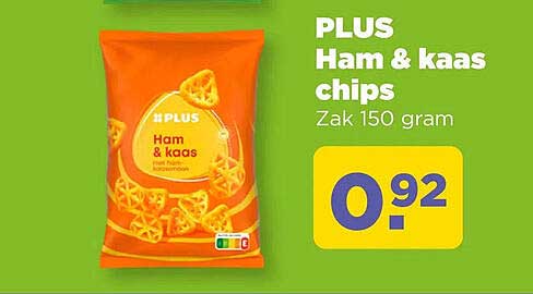 PLUS Ham & kaas chips Zak 150 gram