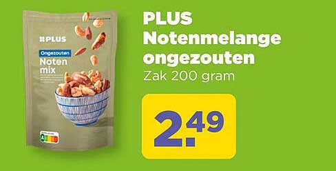 PLUS Notenmelange ongezouten Zak 200 gram