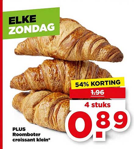 PLUS Roomboter croissant klein* 54% KORTING