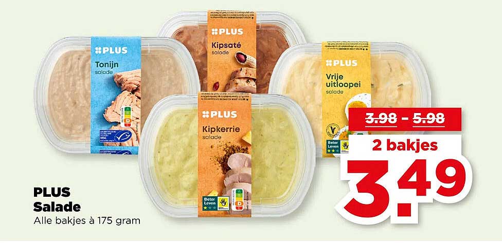 PLUS Salade Alle bakjes à 175 gram
