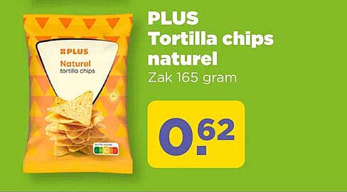 PLUS Tortilla chips naturel Zak 165 gram