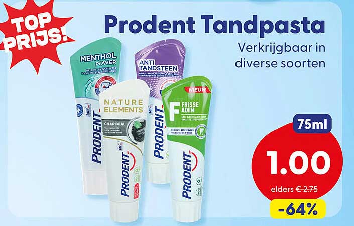 Prodent Tandpasta Verkrijgbaar in diverse soorten