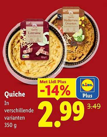 Quiche in verschillende varianten 350 g -14%