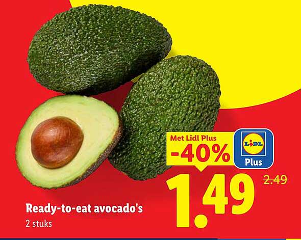 Ready-to-eat avocado's 2 stuks -40%