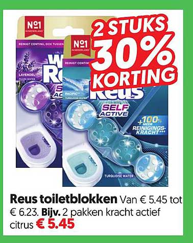 Reus toiletblokken 2 STUKS 30% KORTING KEUS