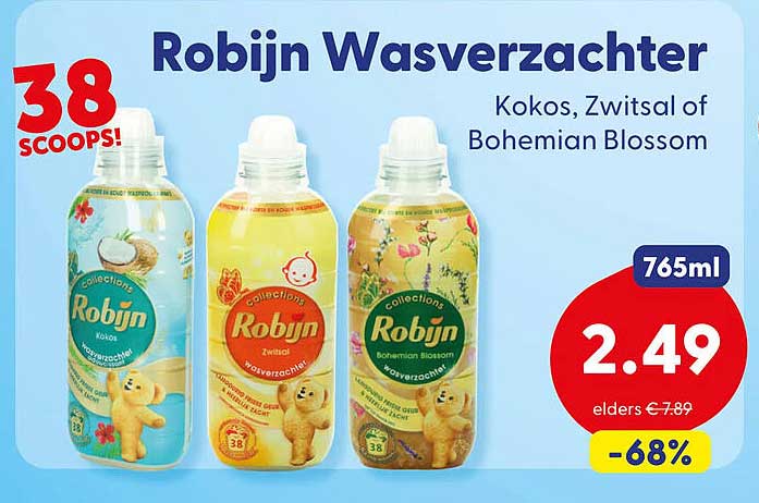 Robijn Wasverzachter Kokos, Zwitsal of Bohemian Blossom