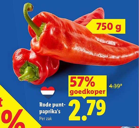 Rode puntpaprika's 750 g