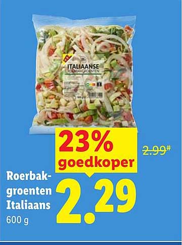 Roerbakgroenten Italiaans 600 g 23% goedkoper