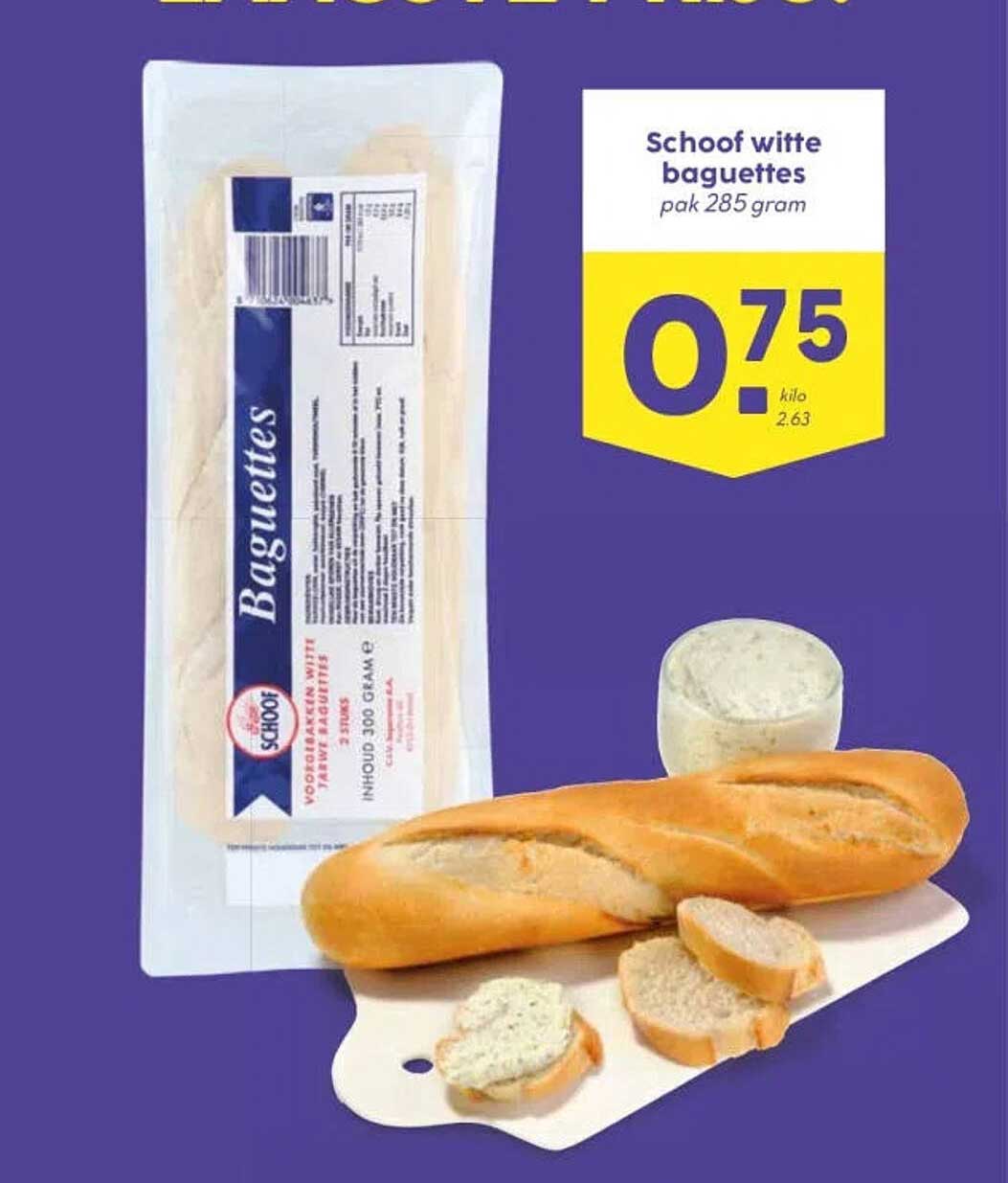 Schoof witte baguettes pak 285 gram