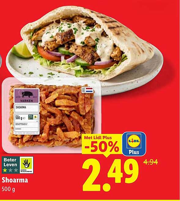 Shoarma 500 g Met Lidl Plus -50%