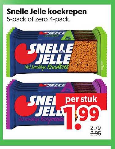 Snelle Jelle koekrepen 5-pack of zero 4-pack.