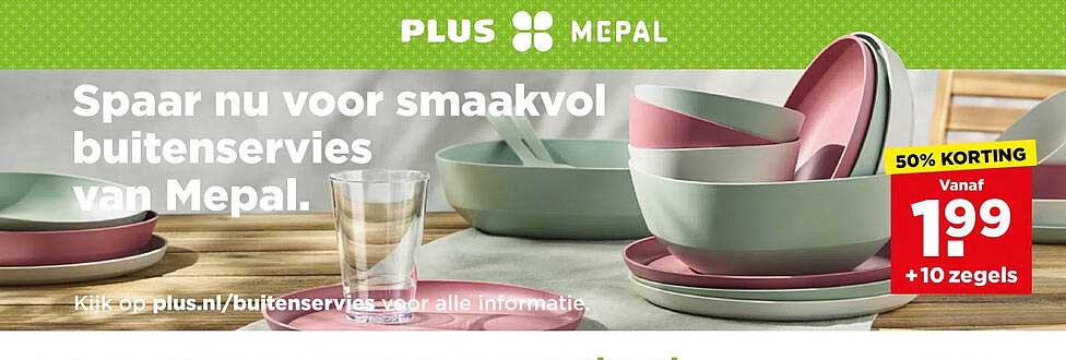 Sparen nu voor smaakvol buitensservies van Mepal. 50% KORTING