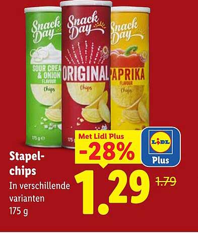 Stapel-chips Met Lidl Plus -28%