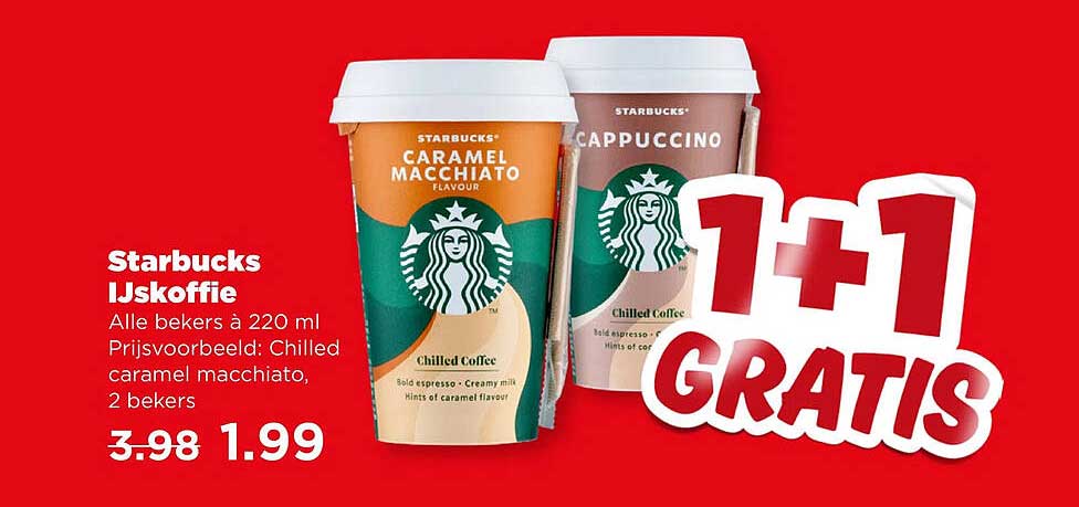 Starbucks IJskoffie 1+1 gratis