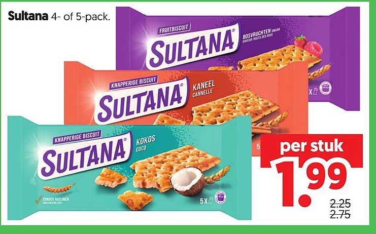 Sultana 4- of 5-pack