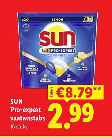 SUN Pro-expert vaatwastabs 16 stuks