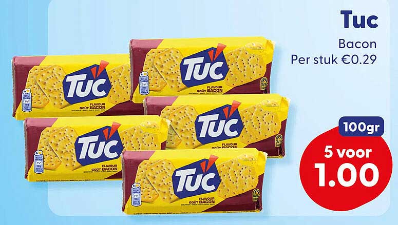 Tuc Bacon 100gr 5 voor 1.00