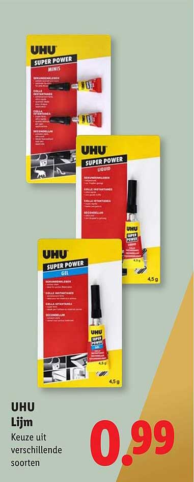 UHU Lijm Keuze uit verschillende soorten