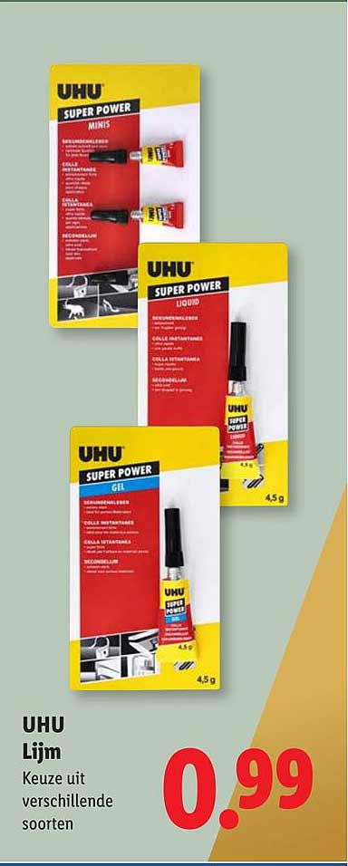 UHU Lijm Keuze uit verschillende soorten