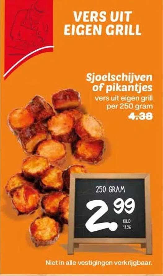 VERS UIT EIGEN GRILL Sjoelschijven of pikantjes vers uit eigen grill per 250 gram