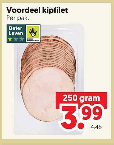 Voordeel kipfilet Per pak.