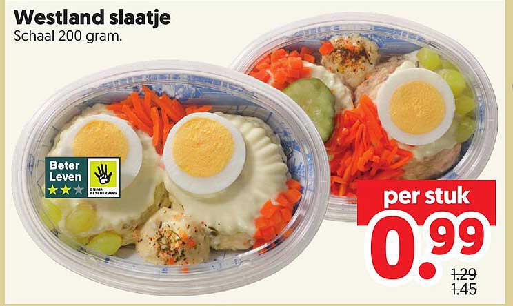 Westland slaatje Schaal 200 gram.