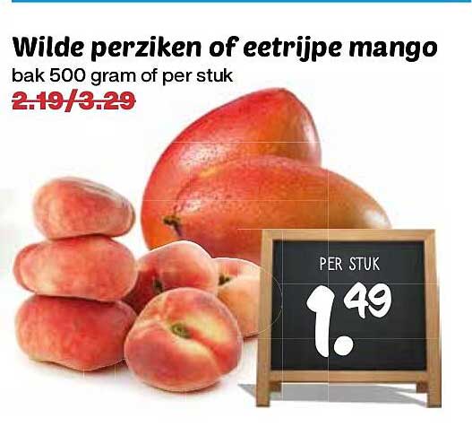 Wilde perziken of eetrijpe mango