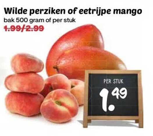 Wilde perziken of eetrijpe mango