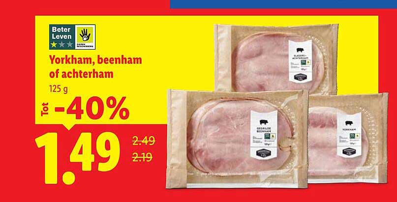Yorkham, beenham of achterham 125 g Tot -40%