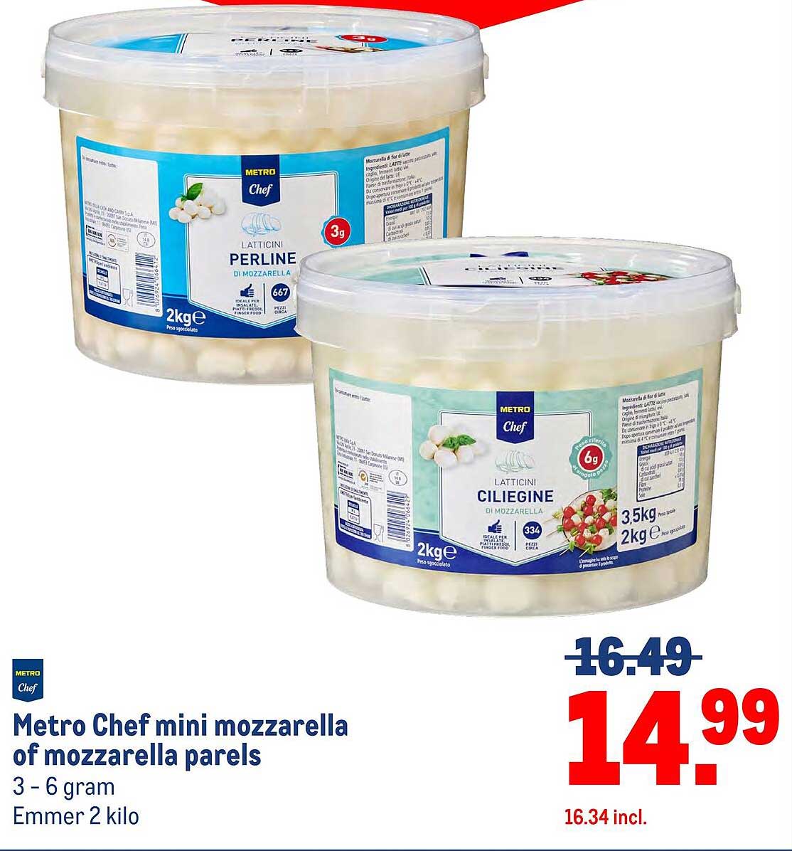 Metro Chef mini mozzarella of mozzarella parels