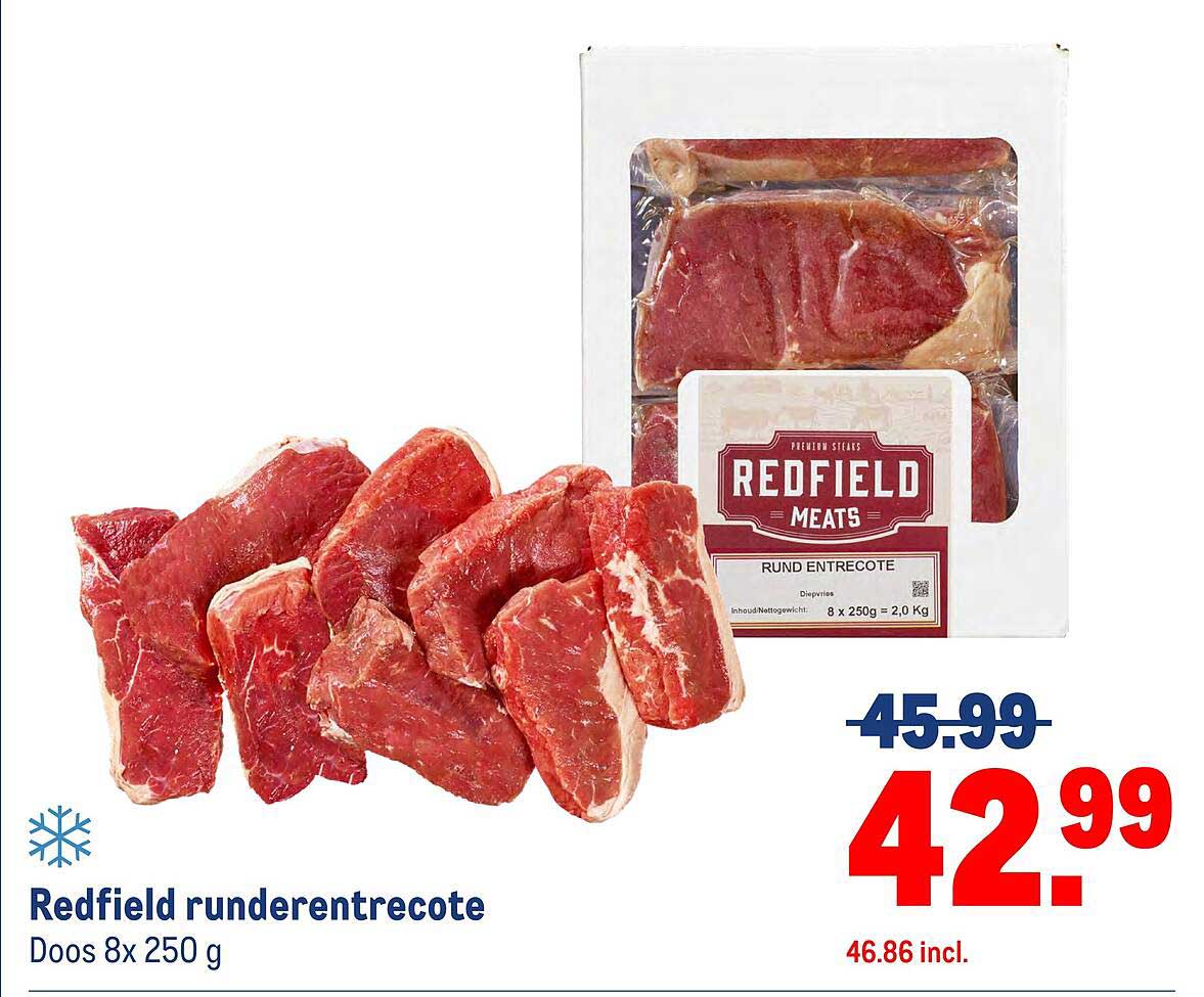 Redfield runderentrecote Doos 8x 250 g