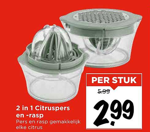 2 in 1 Citruspers en -rasp