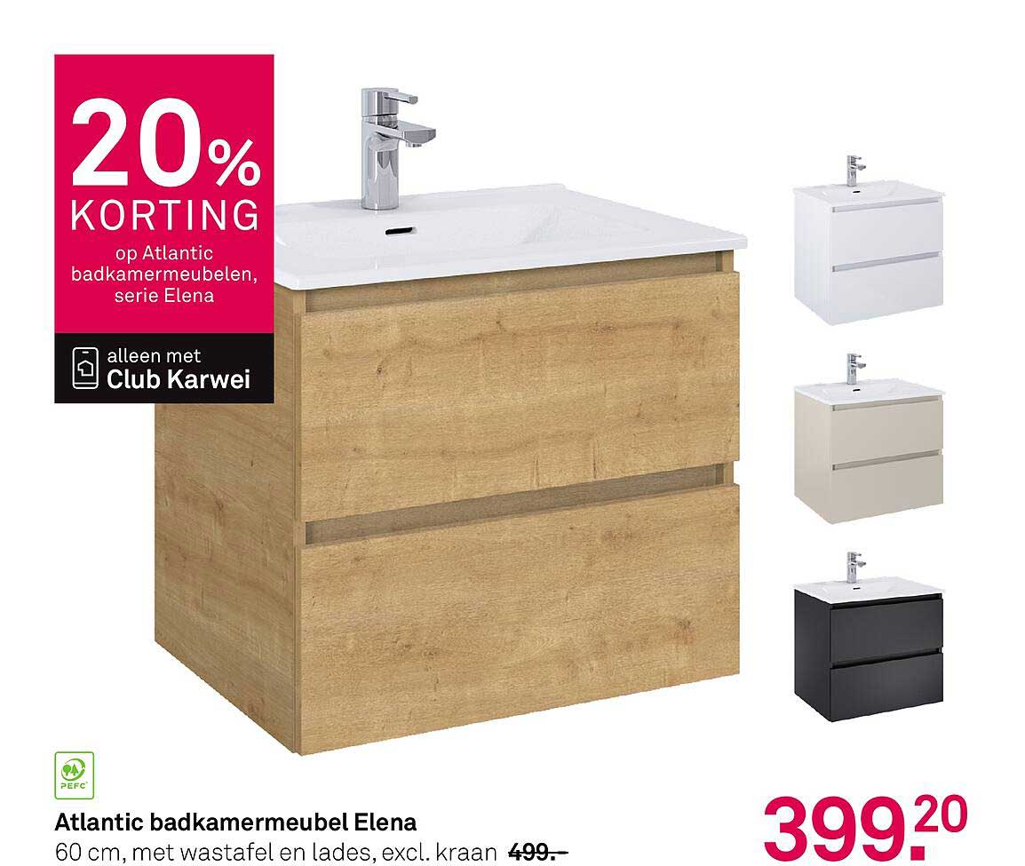 20% KORTING op Atlantic badmeubelen, serie Elena