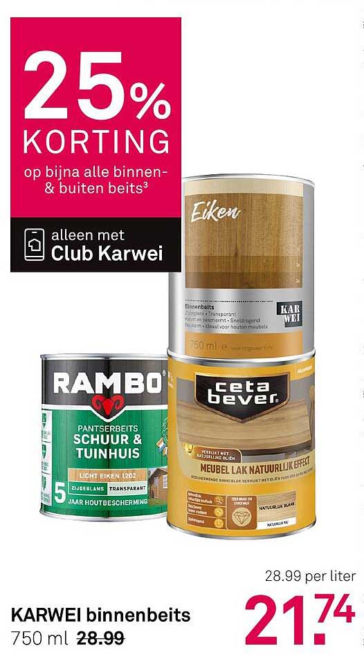 25% KORTING op bijna alle binnen- & buitenbeits