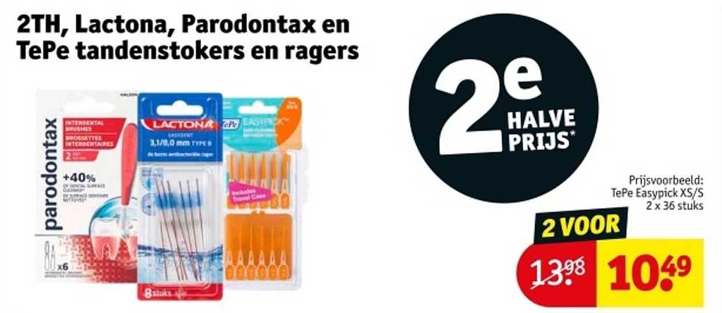2TH, Lactona, Parodontax en TePe tandenstokken en ragers