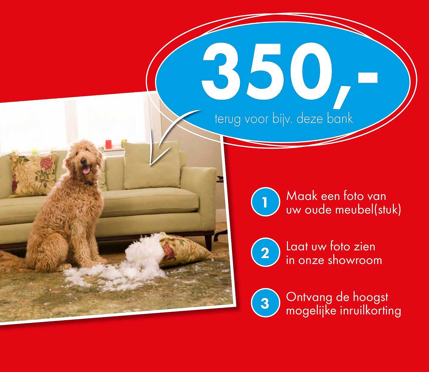 350,- terug voor bijv. deze bank