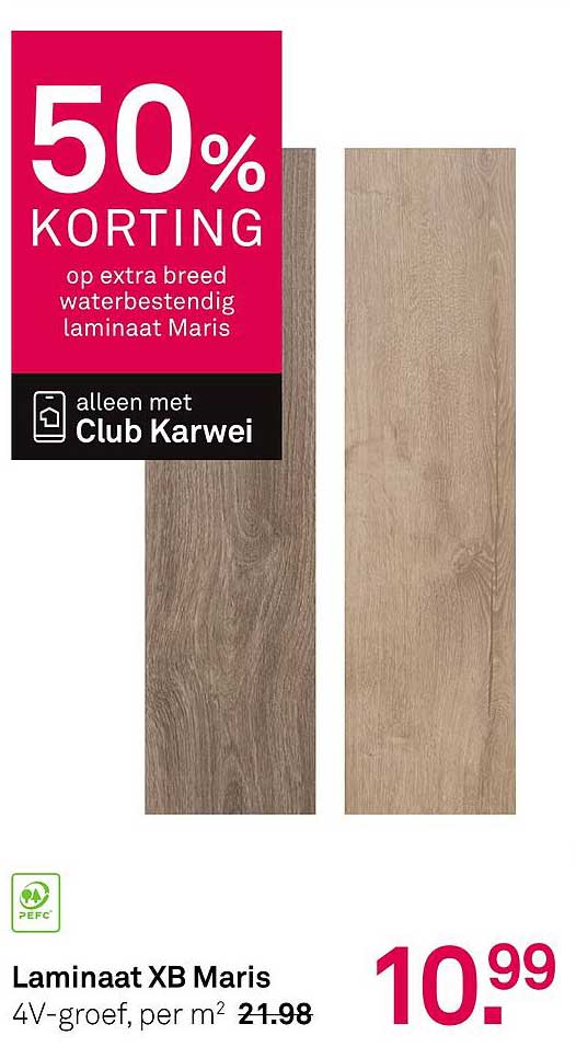 50% KORTING op extra breed waterbestendig laminaat Maris