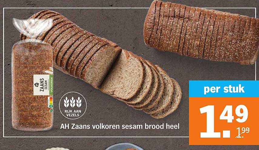 AH Zaans volkoren sesam brood heel