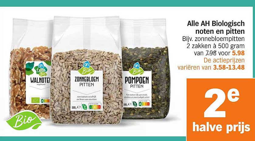 Alle AH Biologisch noten en pitten