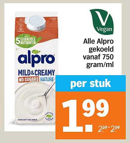 Alle Alpro gekoeld vanaf 750 gram/ml