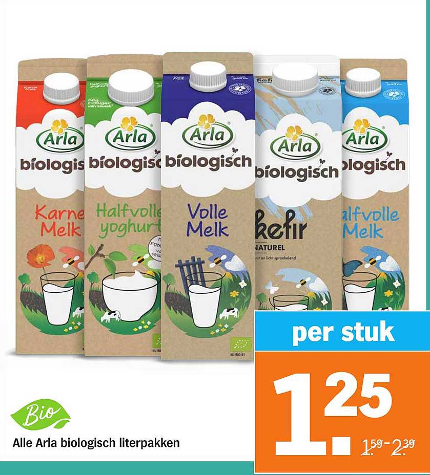 Alle Arla biologisch literpakken