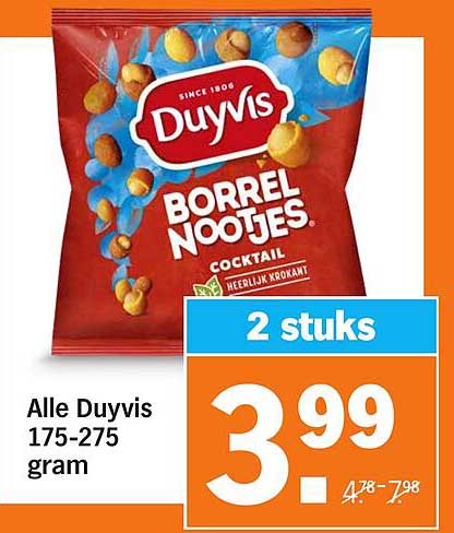 Alle Duyvis Borrelnootjes 175-275 gram