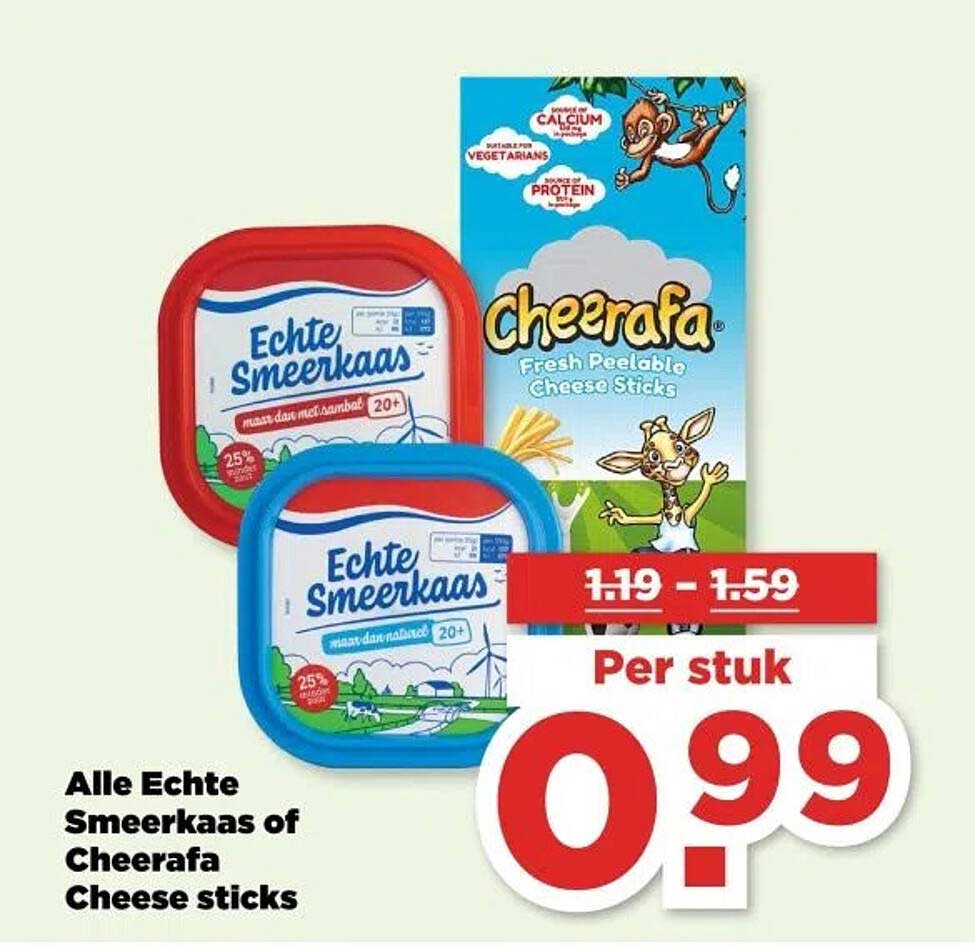 Alle Echte Smeerkaas of Cheerafa Cheese sticks