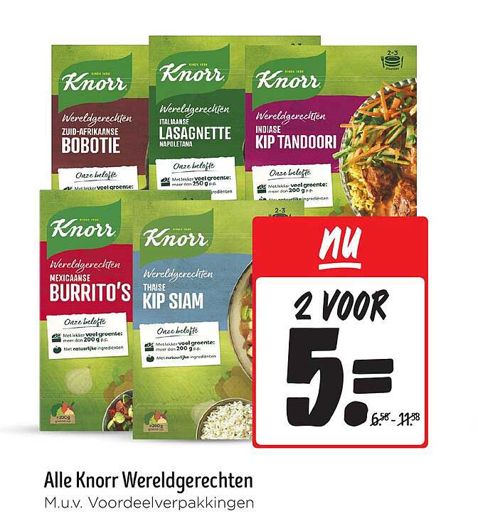 Alle Knorr Wereldgerechten 2 voor 5€