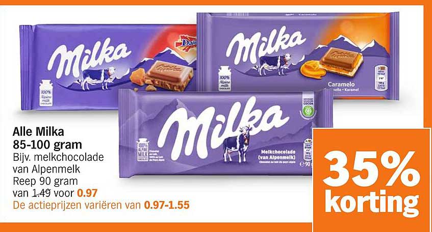 Alle Milka 85-100 gram
