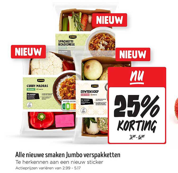 Alle nieuwe smaken Jumbo verspaketten