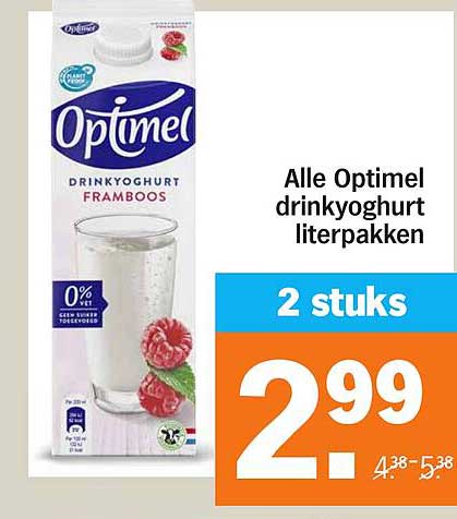 Alle Optimel drinkyoghurt literpakken