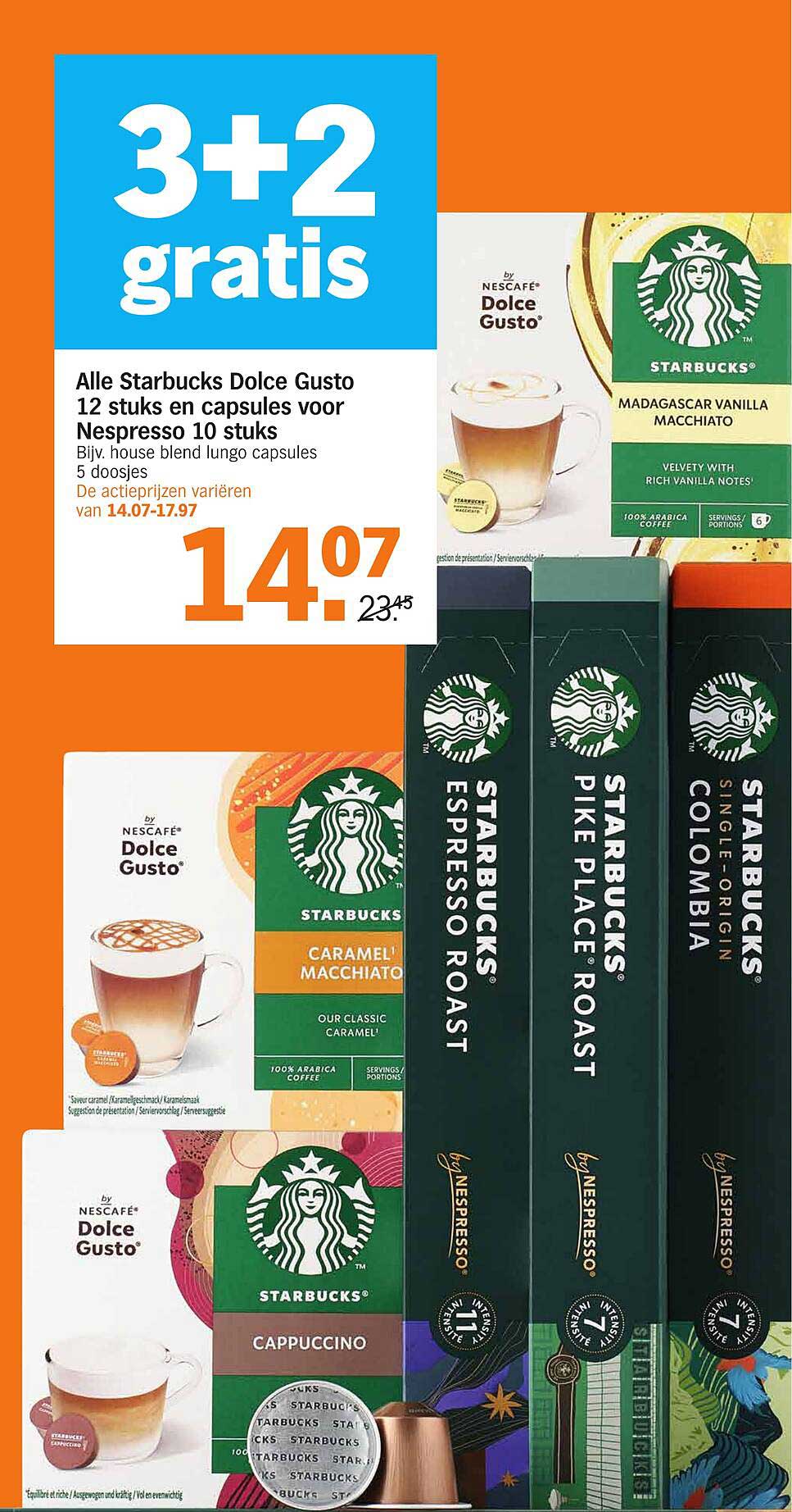 Alle Starbucks Dolce Gusto 12 stuks en capsules voor Nespresso 10 stuks