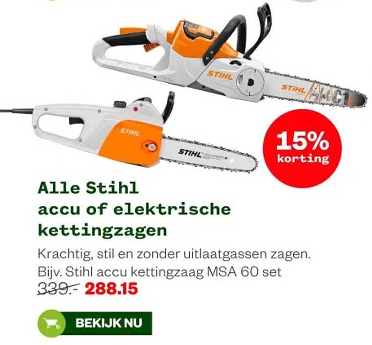 Alle Stihl accu of elektrische kettingzagen